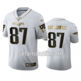 New England Patriots Tröjor Rob Gronkowski 87 Nike Vit Golden Edition 100th - Herr